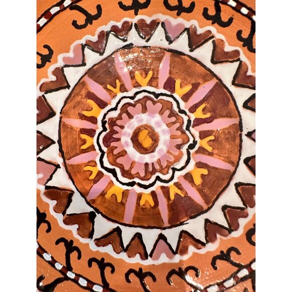 Vtg Set of 2 Hand Painted Folk Art Plates - Picture 5 of 6